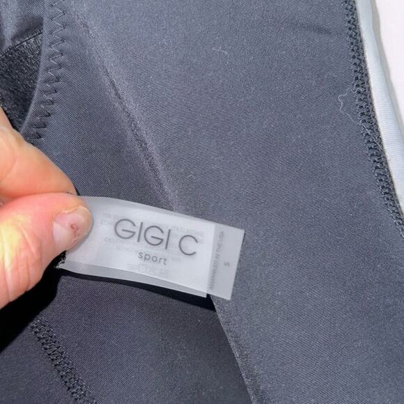 Gigi C Sport Theo black and white zip front sleeveless workout romper | Sz S - Picture 6 of 7